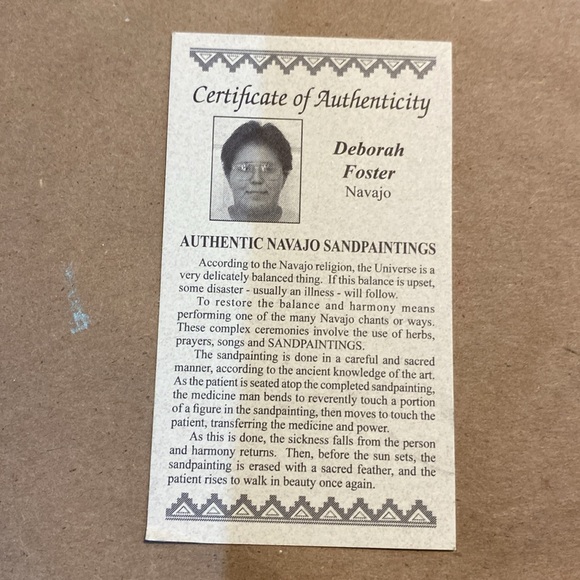 Authentic Navajo Sandpainting - Picture 3 of 4